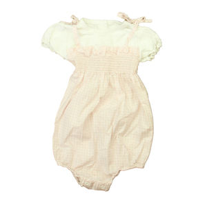 Lyda Baby Girls Pink | White Romper size: 6-9 Months